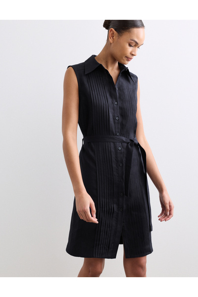 Marks & Spencer Jaeger Keten Piliseli Elbise