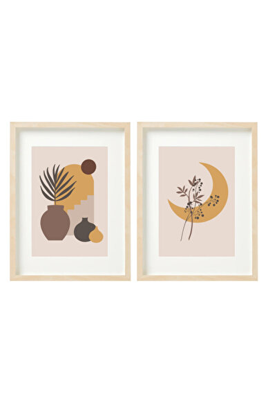 Boomah Accessories Set of 2, Mid Century Modern Art, Boho Decor, Landscape, N...