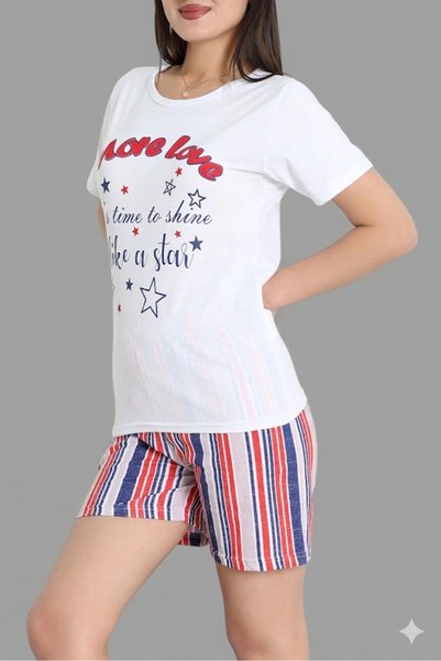BİLGENS BUTİK Women's Summer Shorts Pajama Set