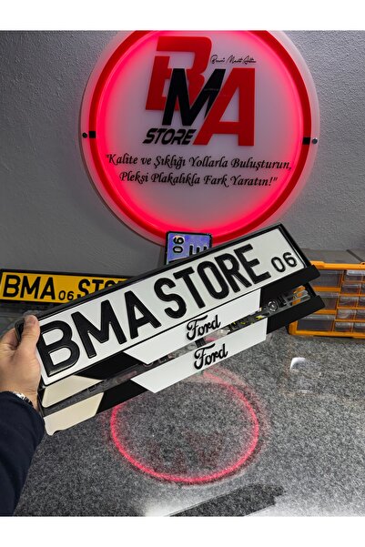BMASTORE06 Ford Logolu Zebra Model Pleksi Plakalık