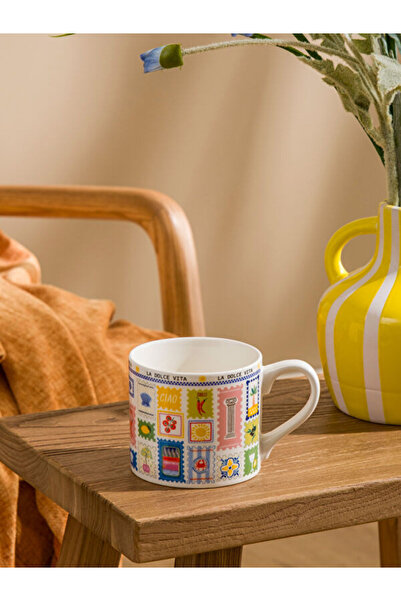 LC Waikiki Postcard Printed Porcelain Mug 355 ml from Uzg Store for Style Ent...