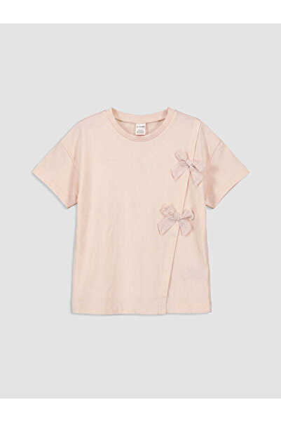 LC Waikiki Tricou pentru fete cu detaliu fundă la guler Zero Roba, Colecția S...