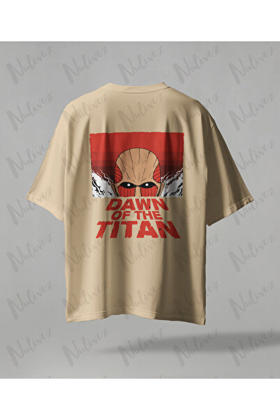 Nulivez Attack on Titan Oversize Unisex T-Shirt - Colossal Titan Anime Printe...