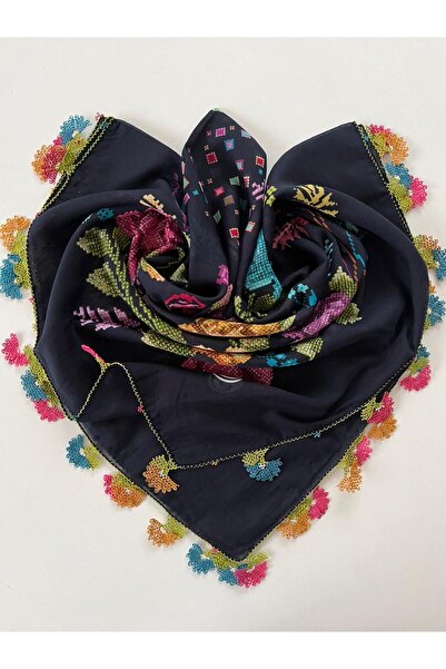 CENK YAZMA Navy Blue Handcrafted Needlework Embroidery/Needlework/Needlework ...
