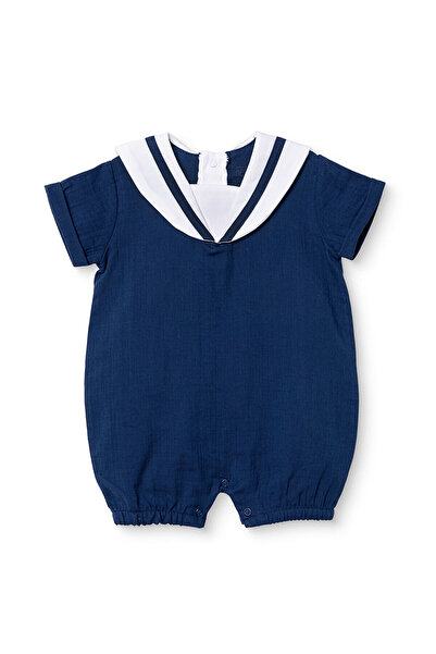 ebebek Hello Baby HelloBaby Erkek Bebek Kısa Tulum Çıtçıtlı Modelli Yaka Kısa...