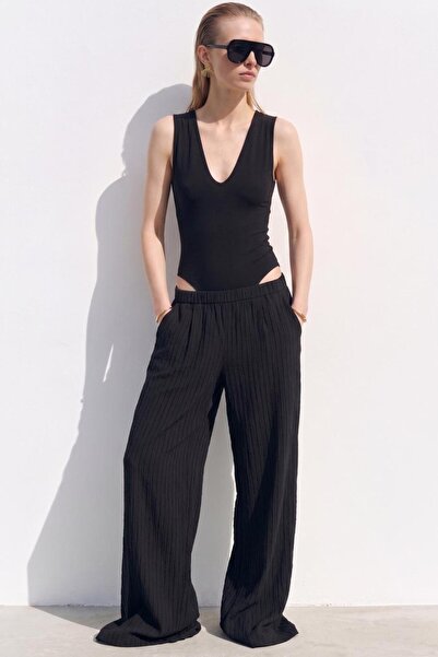 BSL Çizgili Oversize Pantolon