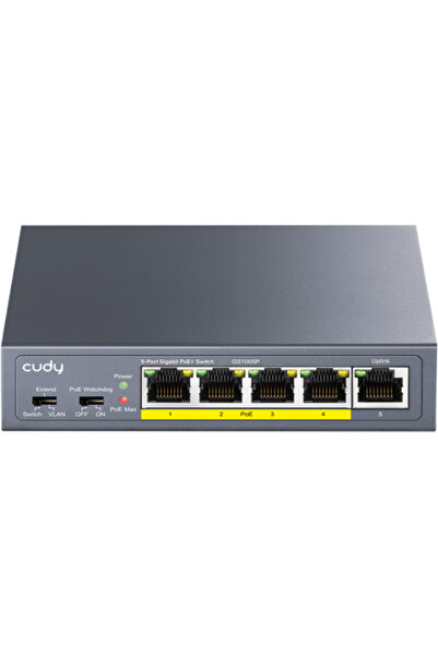 cudy SWITCH industrial PoE+ cu 5 porturi GS1005P 120W 1Gbps 120W 1Gbps