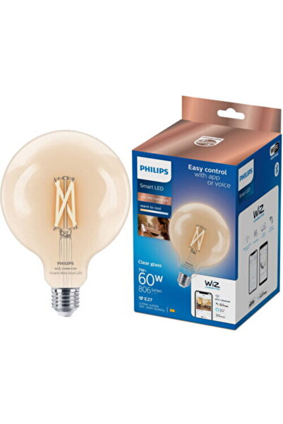 Philips Bec LED inteligent vintage, cu filament transparent, Wi-Fi, Bluetooth...