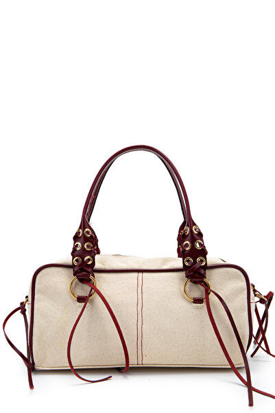 minebag Metal Ring and Tassel Detailed Baguette Women's Crossbody Bag Steff L...