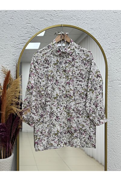 BENAHOLL Lamyla Ethnic Pattern Lace-Up Short Shirt-Pe266 Green-Pink
