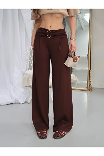 Paw Garage Women's Endy Accessory Detailed Palazzo Trousers