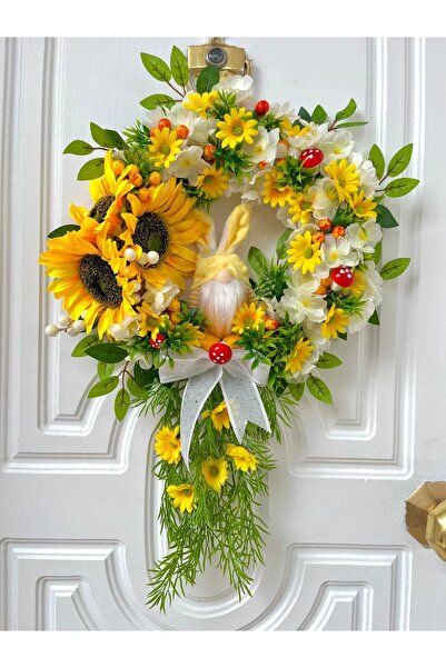 Beykan handmade Rabbit Grandfather Door Decoration Bamboo Wreath