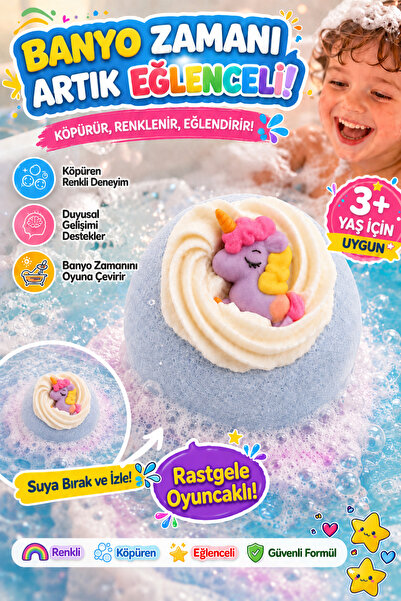DENAPCAL Banyo Topu Oyuncaklı Sürpriz Köpüren Çocuk Banyo Bombası Kokulu (OYU...