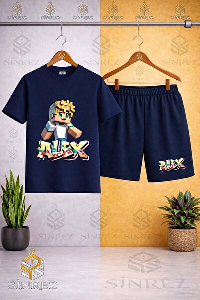 SİNREZ Tricou cu imprimeu ALEX GALBEN NOU - Set pantaloni scurți