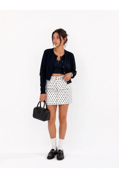kikiriktekstil 10793 Women's 100% Cotton Polka Dot Patterned Double Pocket Mi...