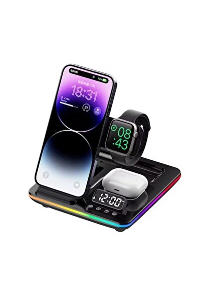 OEM Stație de încărcare wireless 5-în-1 pentru iPhone, Smartwatch, AirPods/Pr...