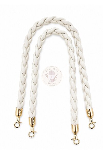 Kardelux 58 cm Hair Knitted Bag Handle Strap Faux Leather Bag Handle with Met...