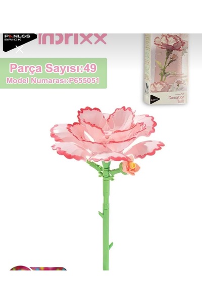 Vagonlıfe Panlos Karanfil 49 Parça Block Oyuncak Model 655051 Karanfil Çiçek LEGO Çiçek