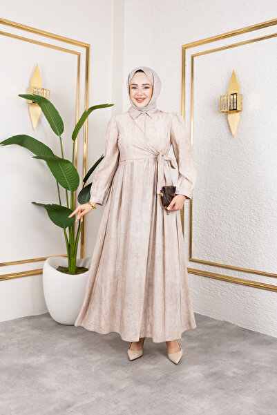 Elif Artar Batik kumaş bej