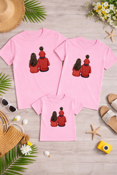 LORVEX Tricou supradimensionat pentru familie, mamă, tată, copil, 100% bumbac...