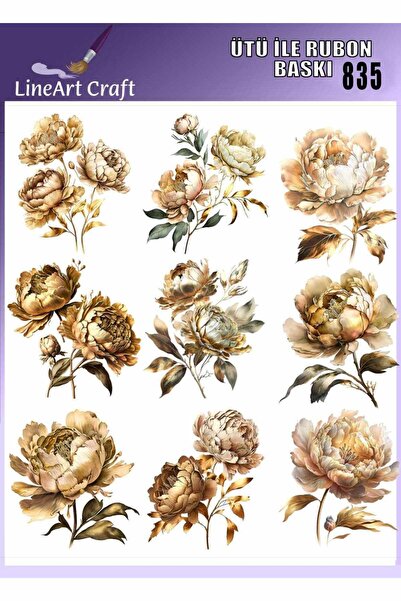 LİNEART Iron-On Rubon Transfer Printing for Wood & Fabric Transfer No:Rb835-3...