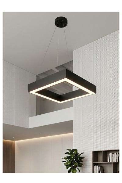 TREND LED AYDINLATMA Trend Led Kare Lineer 50x50 Siyah 65W Sarkıt
