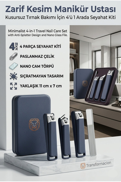 Transformacion Profesyonel 4'ü 1 Arada Manikür Seti, Sıçratmaz Tırnak Makası ...