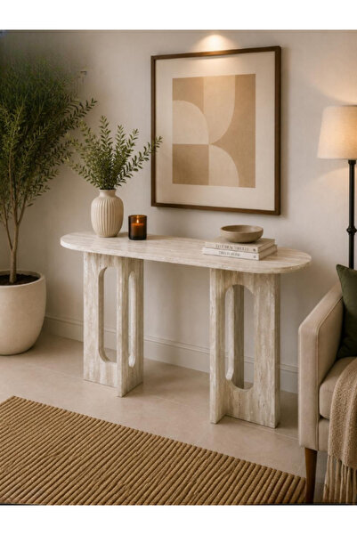 BEC30 Modern Design Console Table Oval Shaped Entrance Hall Table for Living ...
