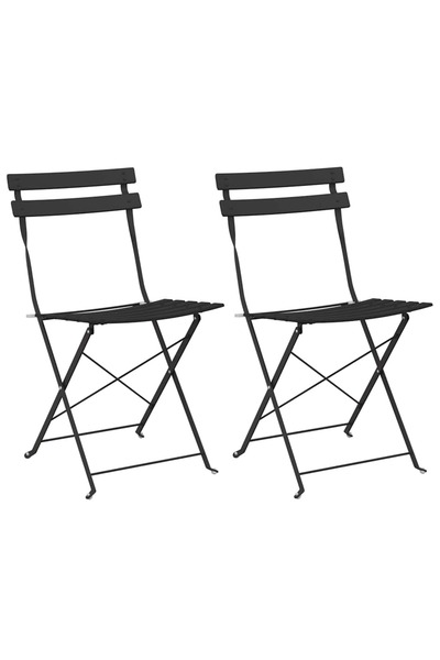 vidaxl Scaun pliabil pentru grădină 2 pcs Antracit 42 x 46 x 82cm