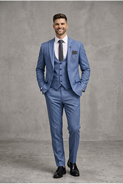 AtlasGiyim Costum cu vestă slim fit pentru bărbați (2026)