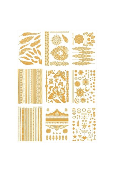 DELPI Decorative Gold Temporary Tattoos, Body Stickers for Summer, Festivals ...