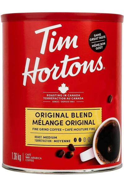 Tim Hortons Coffee, Original Blend, 1.36kg, Medium Roast, Fine Grind, 100% Ar...