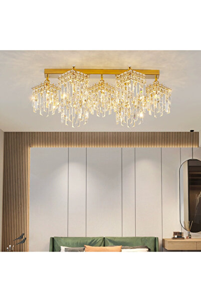 Alessandro DESIGN Candelabru Cristal Imperia, 70cm, 7xE14, Auriu