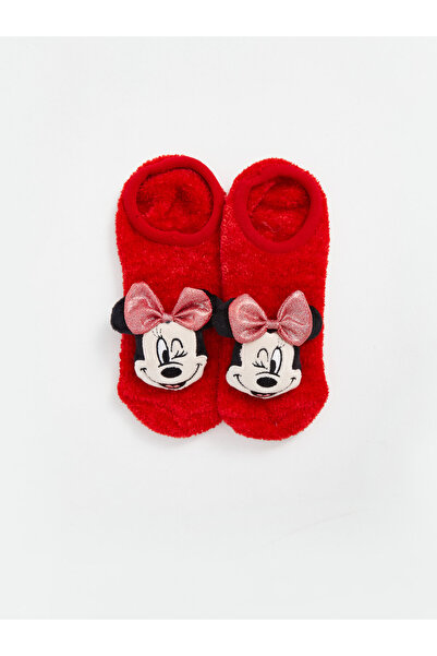 LC Waikiki Minnie Mouse Patterned Non-Slip Sole Girls' Homewear Socks