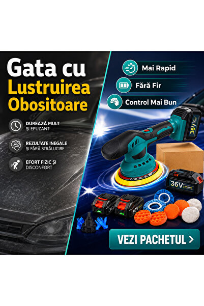 OEM Aparat Polish Auto cu 2 acumulatori 36V, fara fir, portabil (RO-V02) (Zve...