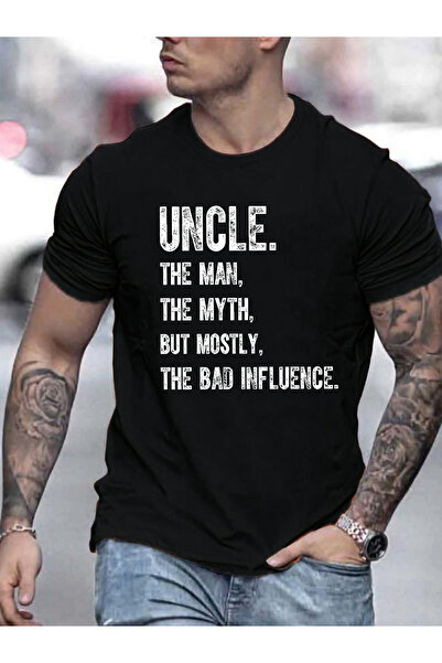 yiou trendy clothing تي شيرت رجالي برقبة دائرية من Uncle Men - مطبوع عليه "Me...