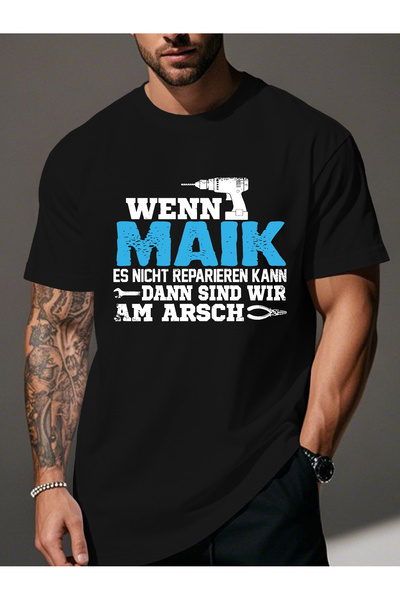 Soft Luxe تي شيرت رجالي مطبوع عليه اسم Maik Fun German Humorous Name