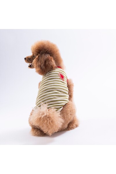 Pawstar Red Heart Embroline T-Shirt Cat Dog Tee-Cat Dog Outfit