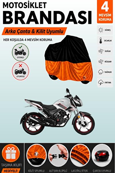 Cemku Double Black Top - Orange Bottom, Rear Bag Compatible Kuba Cr1-S Motorc...