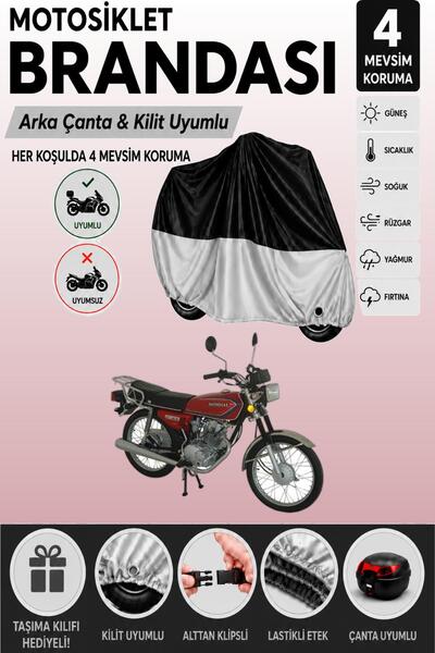 Cemku Double Black Top - Gray Bottom, Rear Bag Compatible Mondial 125 Agk Mot...