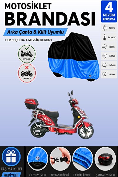 Cemku Double Black Top - Blue Bottom, Rear Bag Compatible King Motor Kr-41 Ep...