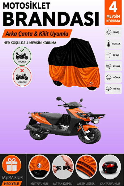 Cemku Double Black Top - Orange Bottom, Rear Bag Compatible Kymco Agility Car...