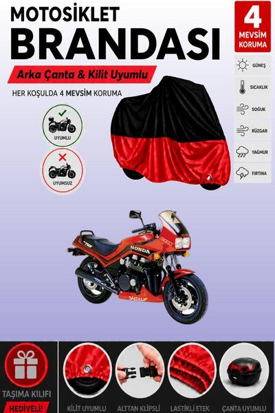 Cemku Double غطاء علوي أسود - سفلي أحمر، غطاء خلفي متوافق مع دراجة هوندا CBX ...