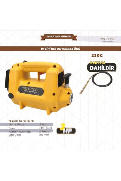 Shun Decoflex Beton Vibratörü 3 Hp. 18000 D/dk W.tipi Yeni Model