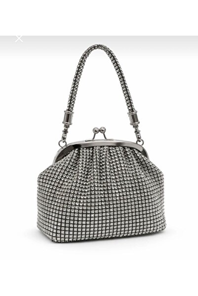 VEYİS USTA Women's Evening Dress Portfolio Bag Silver