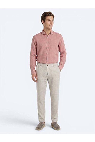 Kip Stone Woven Relaxed Fit Casual Cotton Blend Trousers