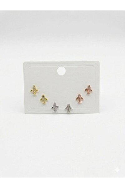 atastore2017 Multicolored Tiny Airplanes Six-Piece Earrings