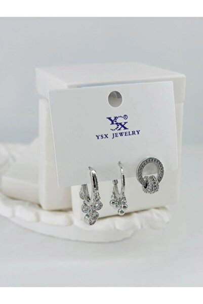 atastore2017 Zircon Stone Triple Combination Earrings