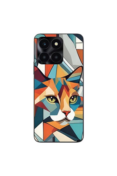 OEM Husa compatibila cu Honor X6a Silicon Gel Tpu Model Cubic Cat Art