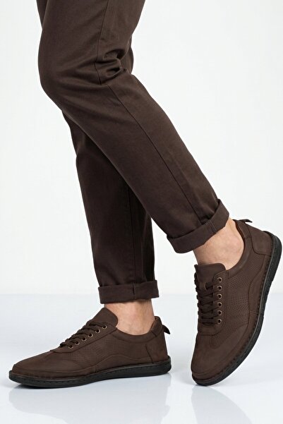 Aspor Brown Genuine Leather Men's Casual Shoes
